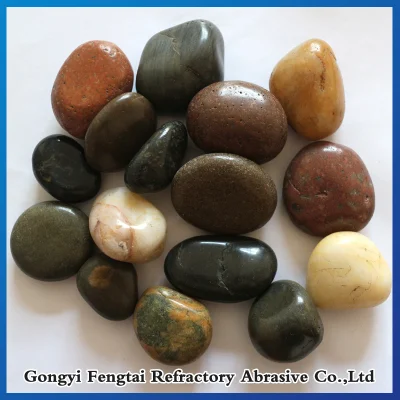 Piedra de río de piedra de adoquín de guijarros pulidos naturales de colores mezclados