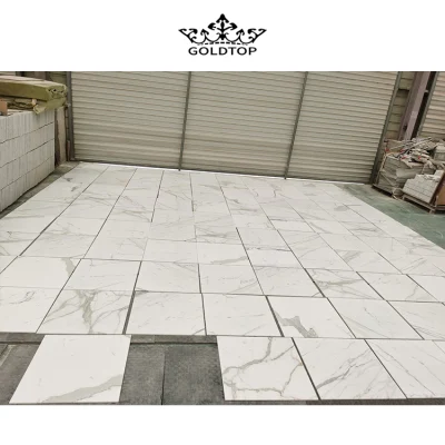 Calacatta blanca piedra natural piso de mármol gris/pared/pisos/mosaico/losa/mosaico para proyecto